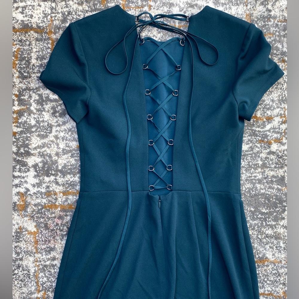 NWOT Dress The Population Pant Jumpsuit Emerald Green Small Elegant Casual